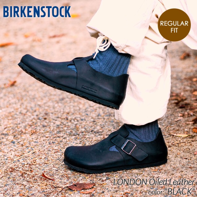 BIRKENSTOCK LONDON Oiled Leather REGULAR FIT BLACK