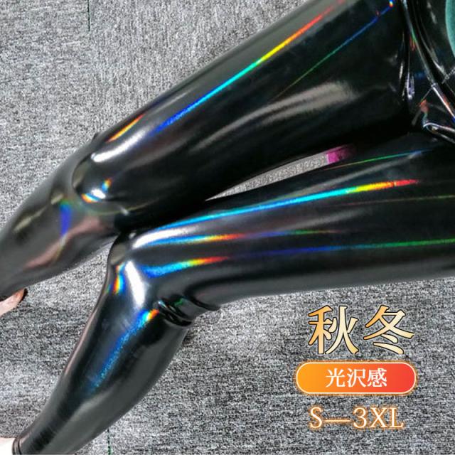 レザーパンツ レディース フェイクレザー ロングパンツ エナメル ハイ