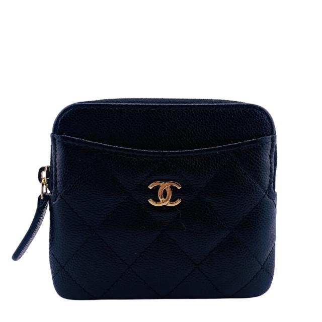 CHANEL マトラッセ・キャビアスキン・コインケース／美品 CHANEL シャネル マトラッセ コインケース キャビアスキン
