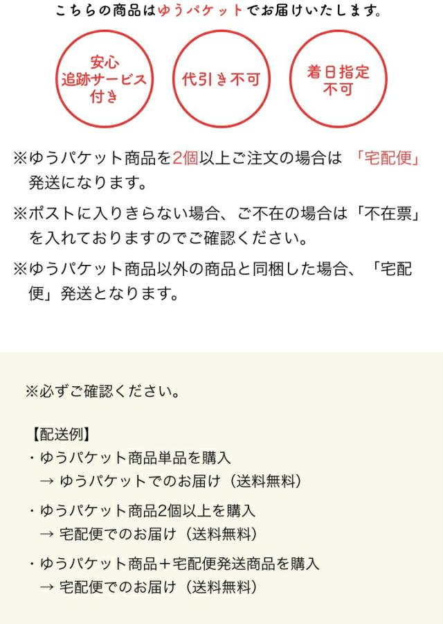 こちらはゆうパケットでお届けします。