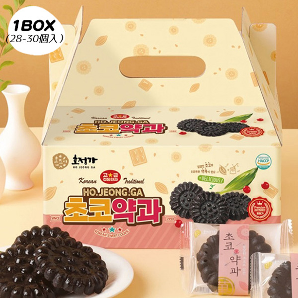 [HOJEONGA] ヤッカー1box(1kg/28-31個入)/  薬菓 チョコ味  韓国お菓子 韓国伝統お菓子 ヤッカ 韓国デザート