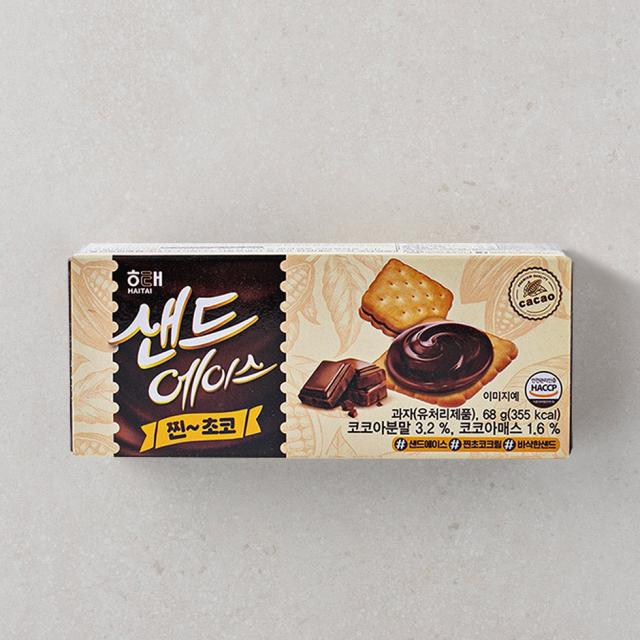 [ヘテ] サンドエース チョコ / 68g エイスサンド エースクレッカー サンドエイス ACE ビチョビ 韓国スナック 韓国お菓子