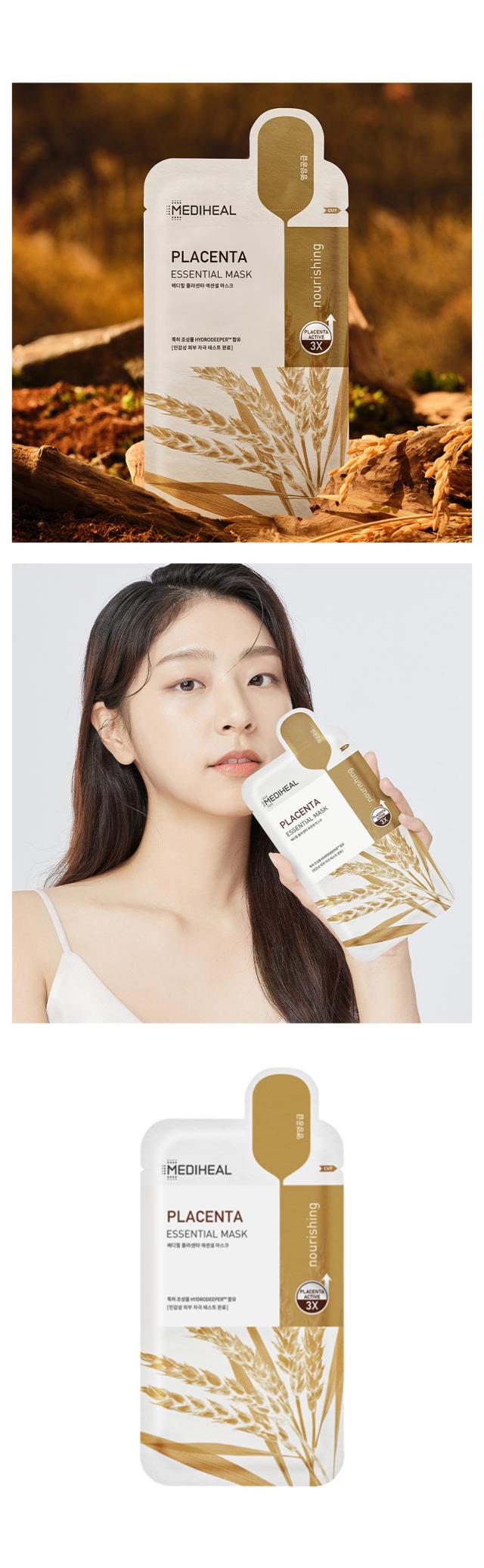 [Mediheal] プラセンタ エッセンシャルマスク/24ml  / フェイスマスク / リニューアルマスク / エッセンシャルマスクシリーズ / エイジングケア / 乾燥（保湿）ケア