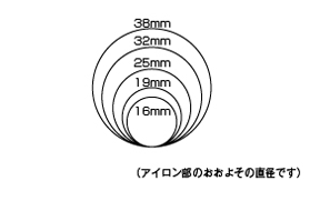 5サイズでお好みのカールを自由自在に調節
