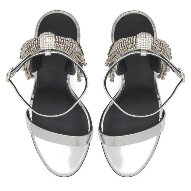 リボン ビジュー ハイヒール l シューズ 靴 くつ 8.5cm 9.5cmヒール ピンヒール ラウンドトゥ キラキラ 美脚 脚長 レザー 大人可愛い