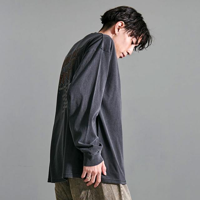 calusari ロンt ロンT メンズ Tシャツ 長袖 長袖Tシャツ プリント クルーネック ロック