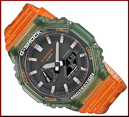 新品爆買い カシオ/G-SHOCKカーボンコアガード構造 PAY マーケット - BRIGHT|商品ロットナンバー:511790881 アナデジモデル メンズ腕時計 オレンジ/モスグリーンスケルトン【海外モデルの通販はau 正規品大得価