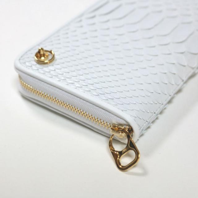JAM  MADE ジャムホームメイド パイソンジップロングウォレット -WHITE- 長財布 メンズ レディース ユニセックス 蛇革 牛革 財布