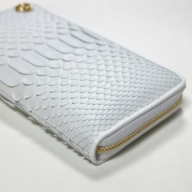 JAM  MADE ジャムホームメイド パイソンジップロングウォレット -WHITE- 長財布 メンズ レディース ユニセックス 蛇革 牛革 財布