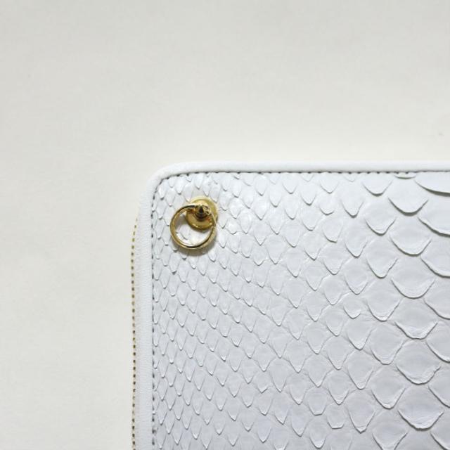 JAM  MADE ジャムホームメイド パイソンジップロングウォレット -WHITE- 長財布 メンズ レディース ユニセックス 蛇革 牛革 財布