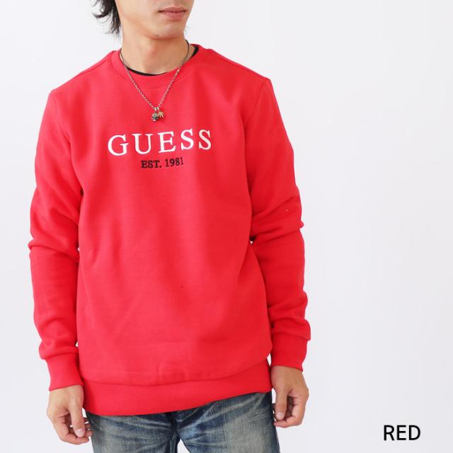 GUESS ゲス トレーナー スウェット 刺繍ロゴ メンズ【 プリント