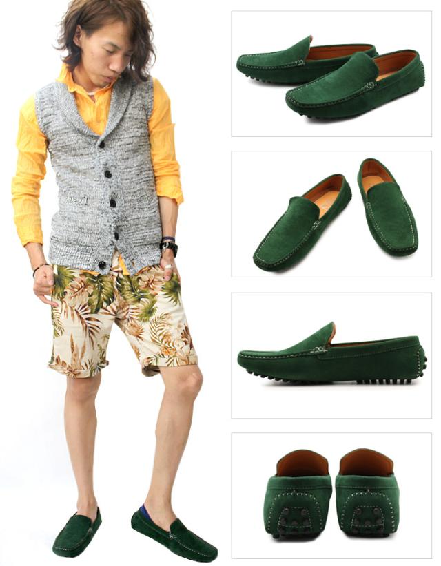 【美品】MORESCHI スウェード ドライビングシューズ　トープカラー 美品】MORESCHI スウェード ドライビングシューズ トープカラー