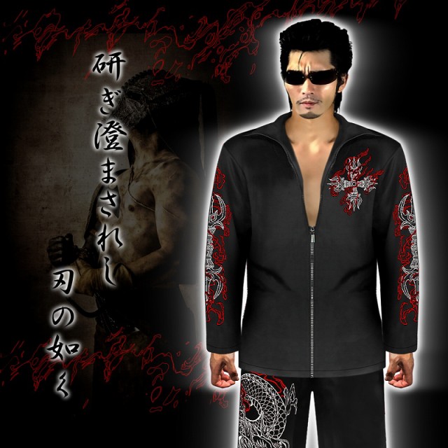 セットアップジャージ (長袖+長ズボン) 服 BLOOD MONEY TOKYO 龍
