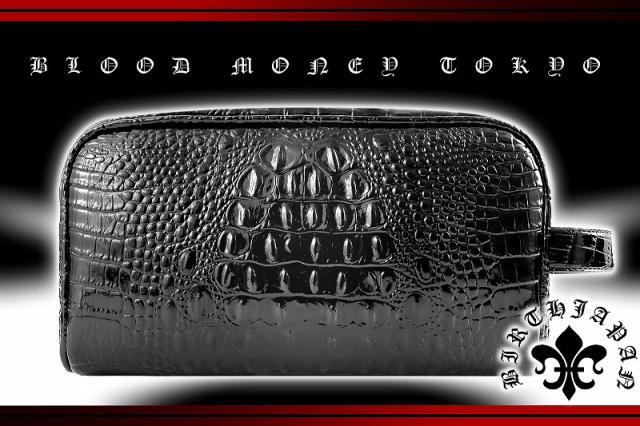 鞄15015黒 ヤクザ＆アウトローブランド クロコ型押しセカンド