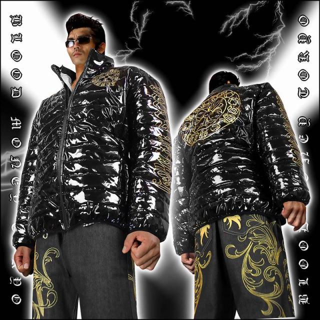 送料無料14037黒 -BLOOD MONEY TOKYO-中綿ジャケット 悪羅悪羅系オラオラ系ヤカラグヤクザヤンキーチンピラ暴走族ダウンジャケット風服 悪党の店 バースジャパン BIRTHJAPAN