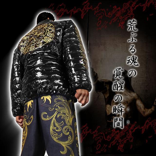 送料無料14037黒 -BLOOD MONEY TOKYO-中綿ジャケット 悪羅悪羅系オラオラ系ヤカラグヤクザヤンキーチンピラ暴走族ダウンジャケット風服 悪党の店 バースジャパン BIRTHJAPAN