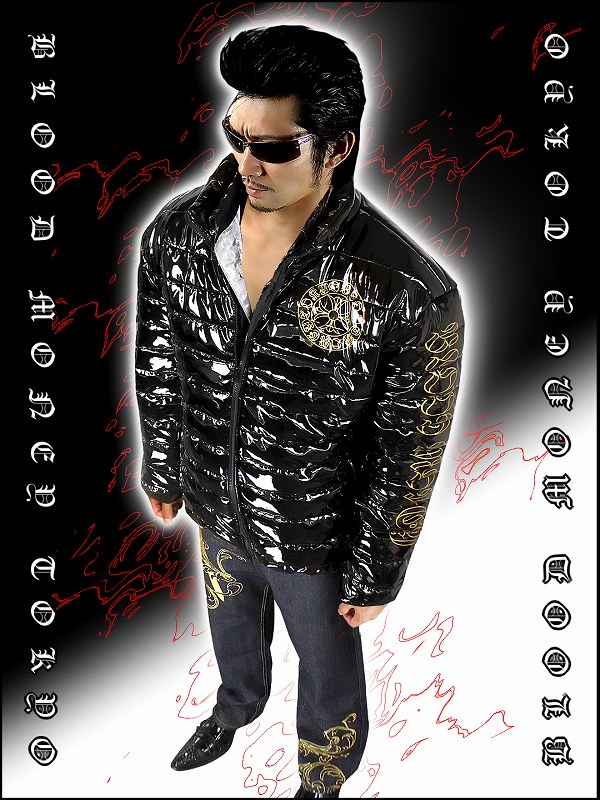 送料無料14037黒 -BLOOD MONEY TOKYO-中綿ジャケット 悪羅悪羅系オラオラ系ヤカラグヤクザヤンキーチンピラ暴走族ダウンジャケット風服 悪党の店 バースジャパン BIRTHJAPAN