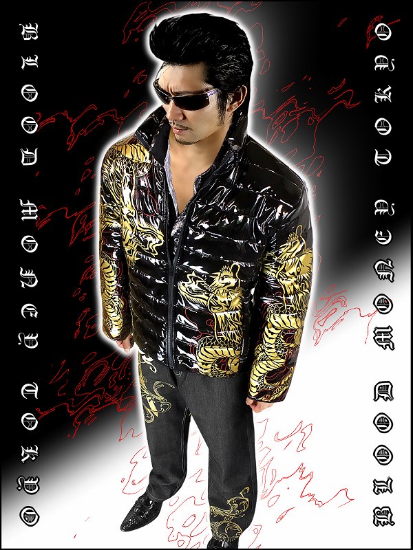 送料無料14038黒 -BLOOD MONEY TOKYO-中綿ジャケット 悪羅悪羅系オラオラ系ヤカラグヤクザヤンキーチンピラ暴走族ダウンジャケット風服 悪党の店 バースジャパン BIRTHJAPAN