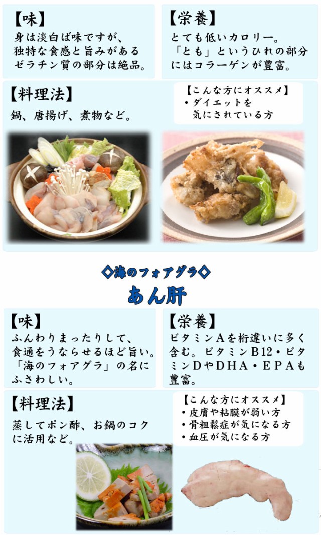 あんこうの味・料理方法