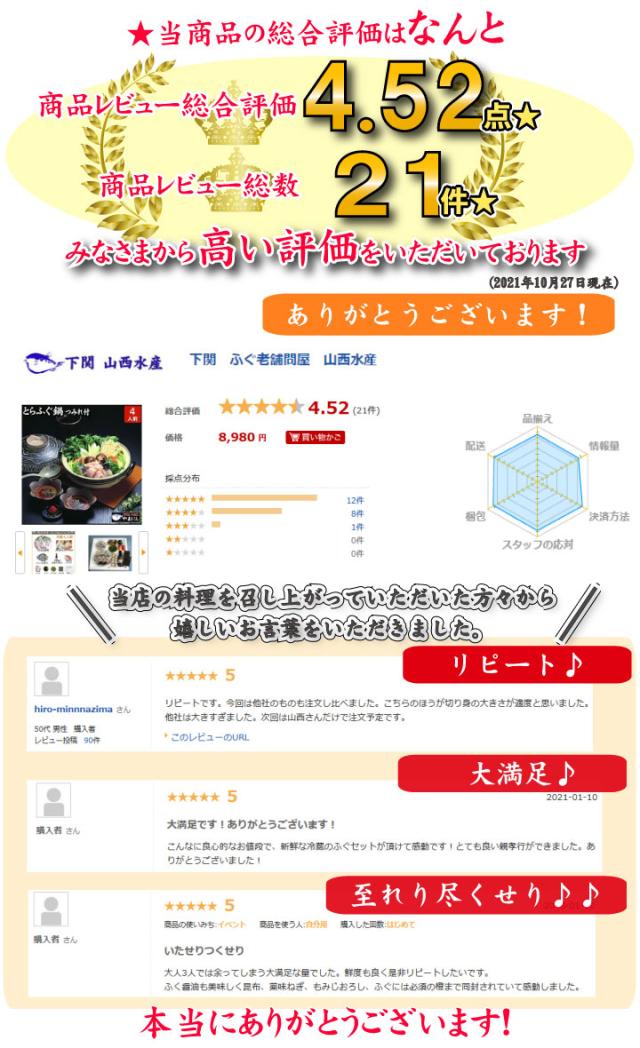 とらふぐ鍋商品レビュー