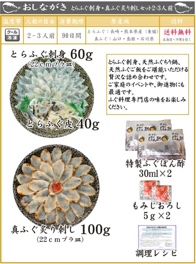 とらふぐ刺身・真ふぐ鍋・ご飯セット2-3人前商品詳細