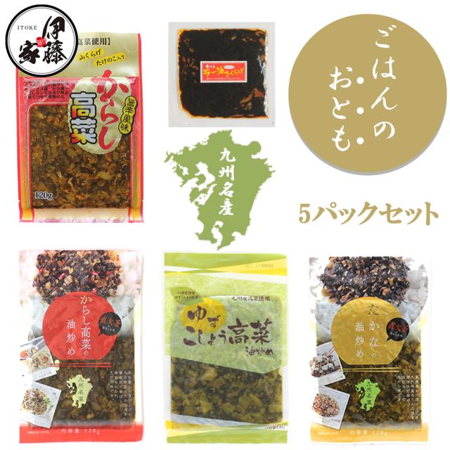 高菜 高菜漬け お試し 5Pセット 九州産 国産 伊藤家の食卓