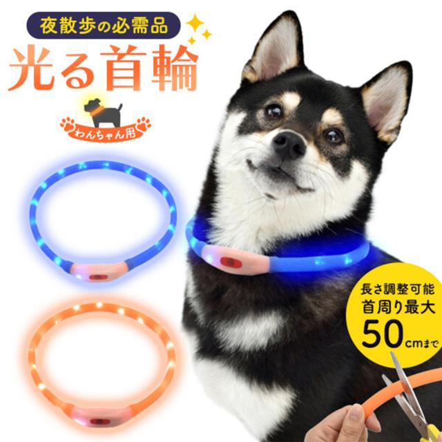 首輪 犬 光る首輪 送料無料 犬の首輪 犬用品夜間発光首輪 USB充電式 LEDライト 散歩 安全 ドッググッズ 安全グッズ 夜用 軽量 くびわ 犬 夜散歩 ITFC
