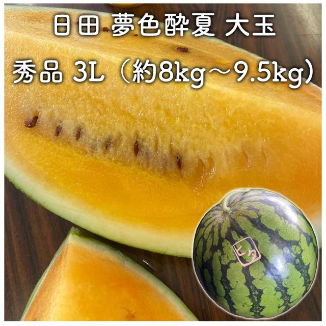 スイカ 日田スイカ 夢色酔夏 大玉 秀品 3L（約8〜9.5kg）種少 御中元 家庭用 プレゼント 贈答用 御祝 高級 贈り物 御中元 お取り寄せグルメ 日田西瓜 めざましテレビまいにちランキング１位 SNS映え 伊藤家の食卓