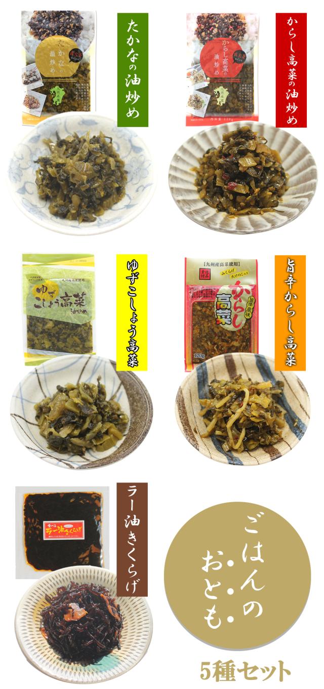 高菜 高菜漬け お試し 5Pセット 九州産 国産 伊藤家の食卓