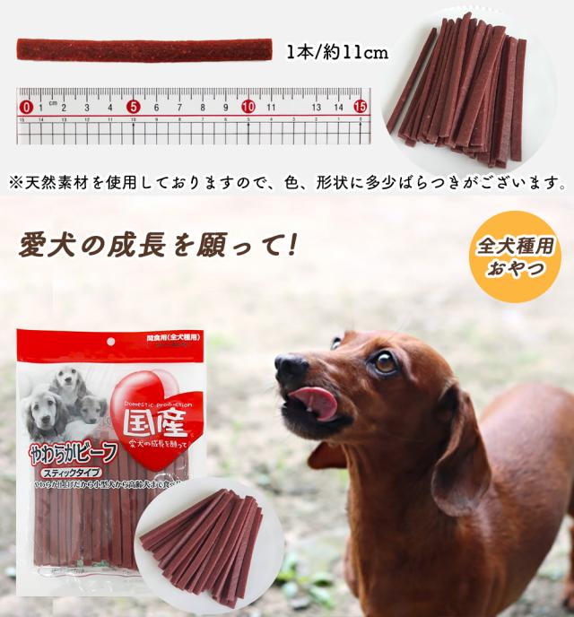 犬 おやつ やわらかビーフ スティックタイプ 1P 360g 送料無料 全犬種用 犬用おやつ ドッグフード ペットフード 乾燥肉 国産素材使用 国産 ITFC