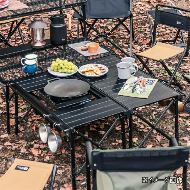テントファクトリー カスタムブリッジテーブル キャンプテーブル バーベキューテーブル 折りたたみ ローテーブル 81×41.5cm 高さ41cm アルミフレーム 軽量 コンパクト 持ち運び ブリッジ バーナー コンロ台 キャリーバッグ付き おしゃれ TF-BRT78