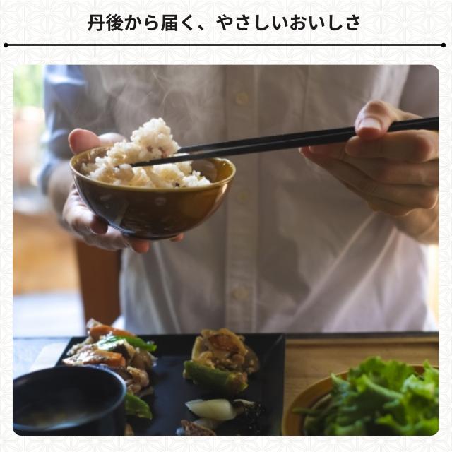 京都府丹後産コシヒカリ食事シーン