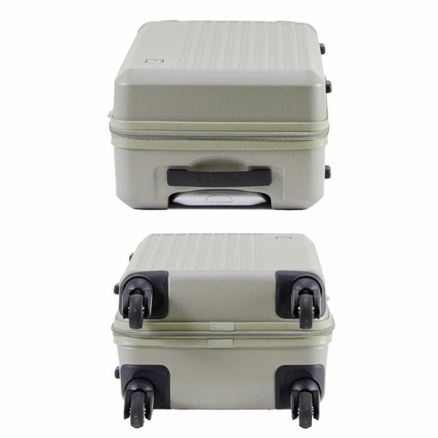 フリクエンターのリエーヴェ4輪キャリーのグレージュ、上面下面フォト。