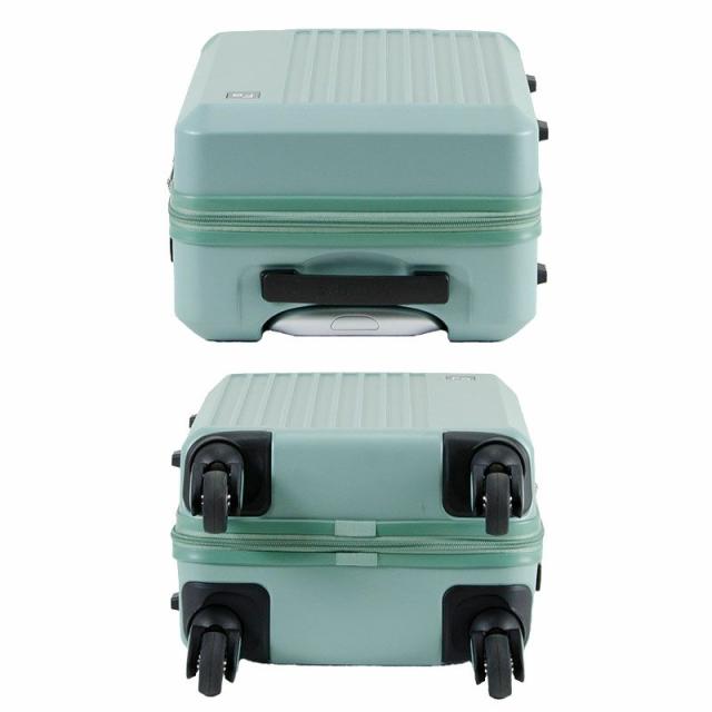 フリクエンターのリエーヴェ4輪キャリーのミントグリーン、上面下面フォト。