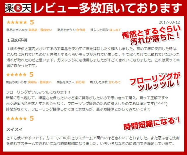 たくさんのレビューがついているスチームクリーナー
