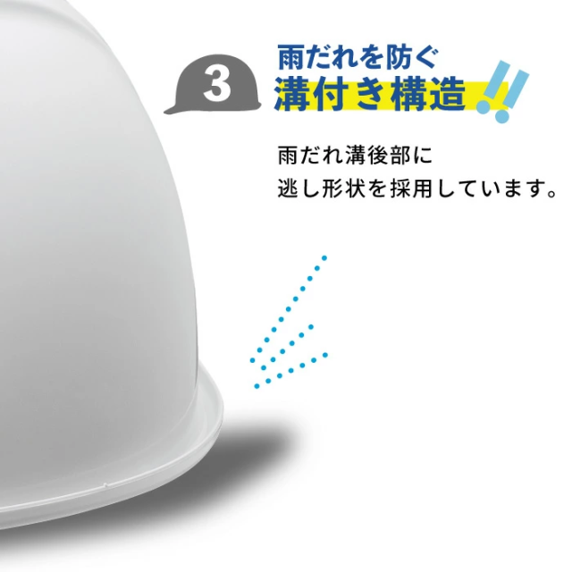 雨だれを防ぐ溝付き