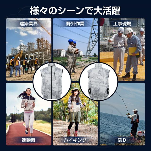 「最大20%ポイント還元」【1年保証】空調ベスト ウェア ジャケット フルセット 空調作業服 12v バッテリー 空調ウェアファン付き レディース メンズ ファン付きベスト -12℃冷却効果 空調作業服 空調作業着 空調扇風服 エアークラフト UVカット 薄型 熱中症対策 PSE 2025