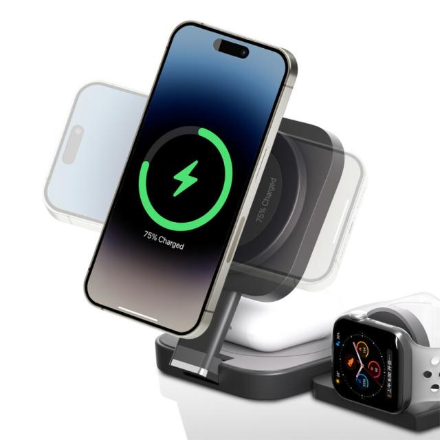 HACRAY 3 in 1折りたたみワイヤレス充電スタンド