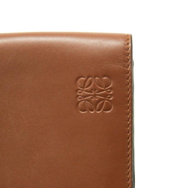 【Bランク】 ロエベ LOEWE フラット ガセット クロスボディ カーフレザー アナグラム 335.54Z33 ミニ ショルダーバッグ スマホショルダー フォンポーチ 斜め掛け 肩掛け ポシェット レディース メンズ ブラウン 中古 mbf15005