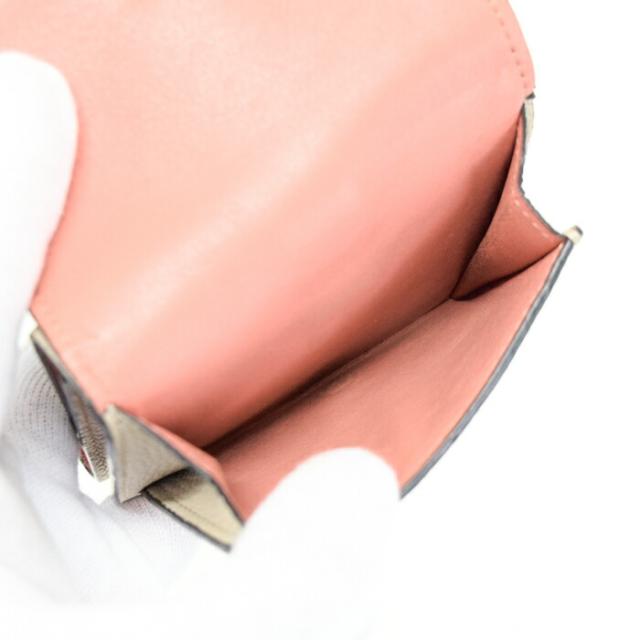 【Bランク】 ロエベ LOEWE トライフォールド ウォレット ソフトグレインカーフ (レザー) 124.12AB41 三つ折り財布 かぶせ蓋 ミディアムウォレット ミニ財布 レディース ライトオーツ (ベージュ) / ハニー (オレンジ ) 正規品 中古 mbl16022