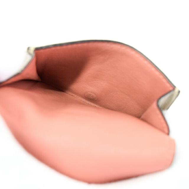 【Bランク】 ロエベ LOEWE トライフォールド ウォレット ソフトグレインカーフ (レザー) 124.12AB41 三つ折り財布 かぶせ蓋 ミディアムウォレット ミニ財布 レディース ライトオーツ (ベージュ) / ハニー (オレンジ ) 正規品 中古 mbl16022