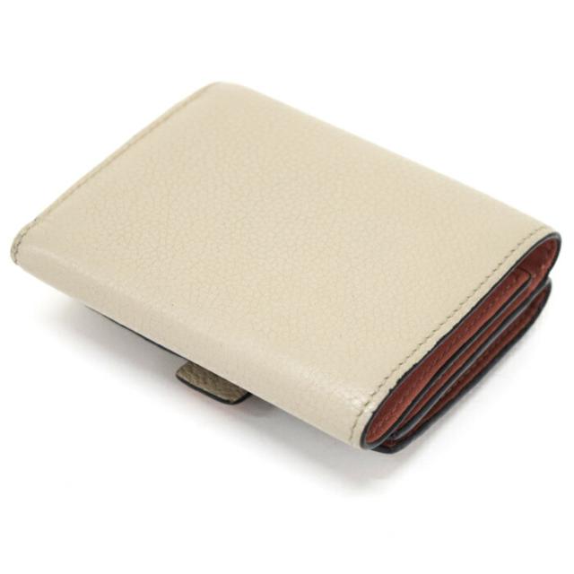 【Bランク】 ロエベ LOEWE トライフォールド ウォレット ソフトグレインカーフ (レザー) 124.12AB41 三つ折り財布 かぶせ蓋 ミディアムウォレット ミニ財布 レディース ライトオーツ (ベージュ) / ハニー (オレンジ ) 正規品 中古 mbl16022