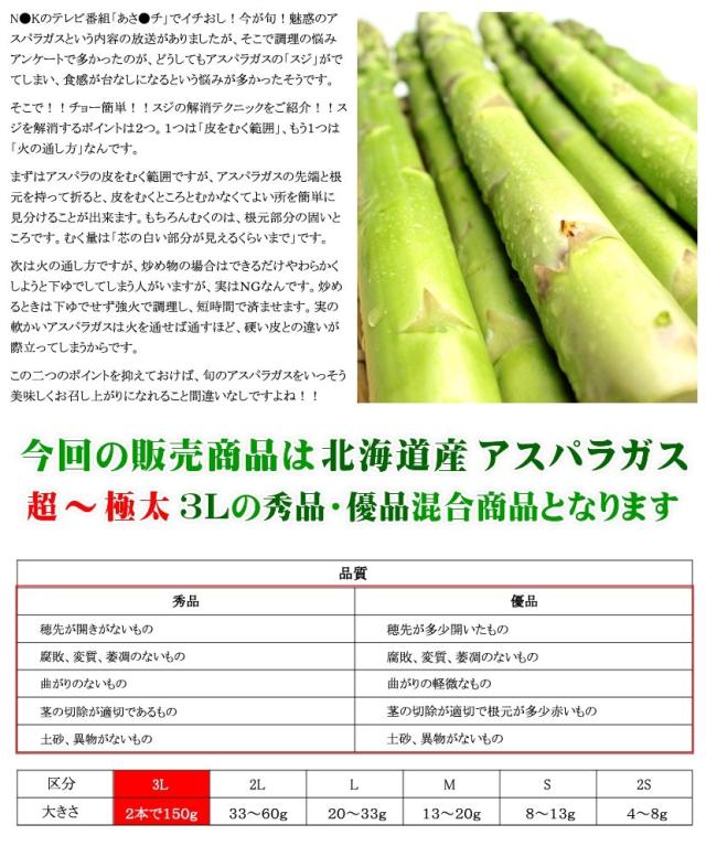 北海道産 アスパラガス グリーンアスパラ