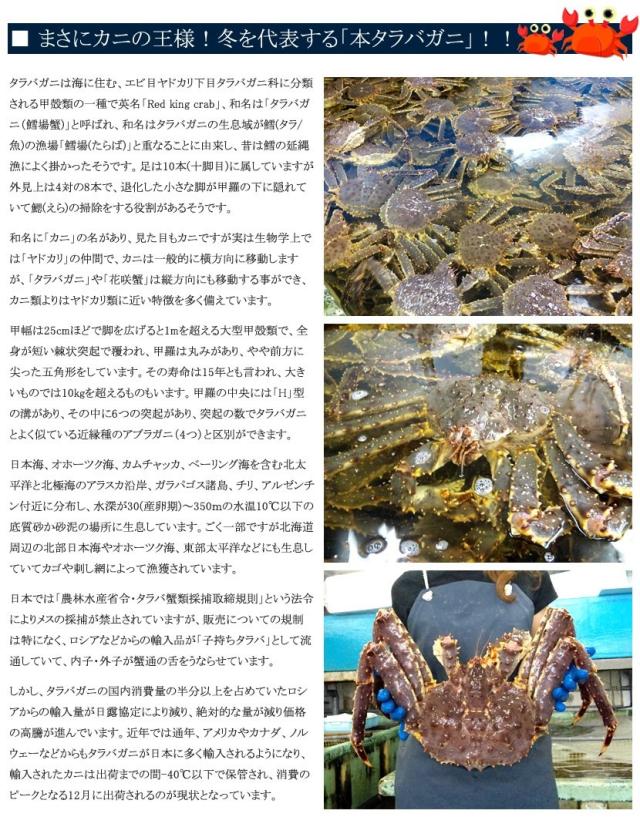 生 タラバガニ 脚