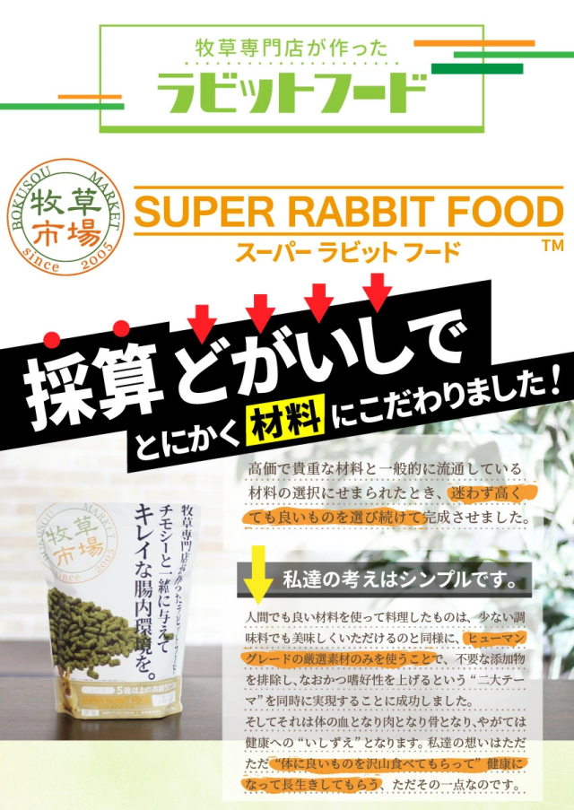 スーパーラビットフード 牧草専門店が作ったラビットフード