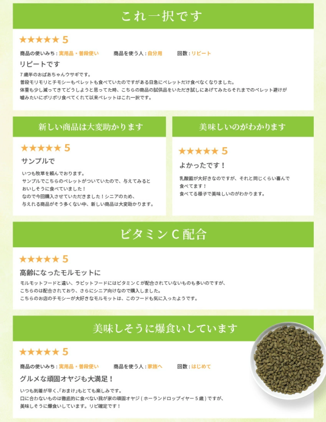 スーパーラビットフード お客様の声 レビュー