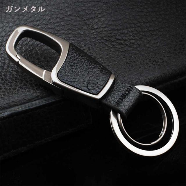 JOBON キーホルダー 亜鉛合金、マイクロファイバー ダブルリングzb6605