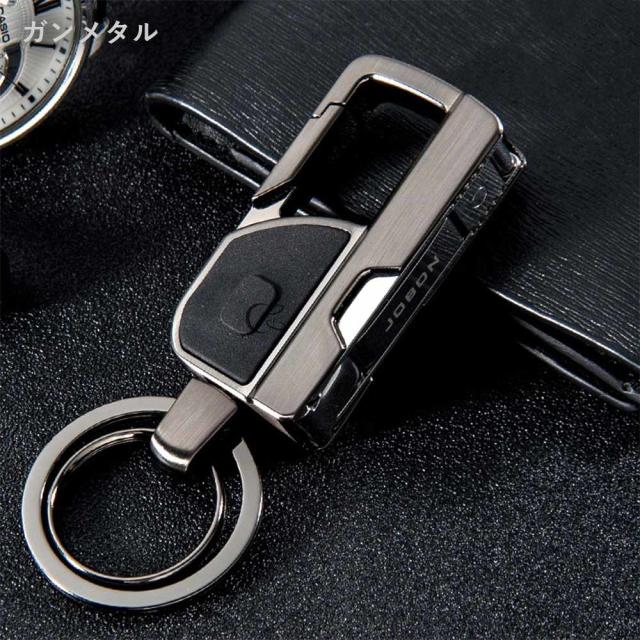 JOBON キーホルダー 亜鉛合金、ステンレス鋼 ダブルリング zb8757