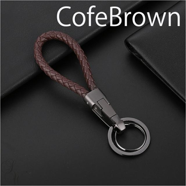 JOBONキーホルダーキーリングスマートキーダブルリングキーチェーン編み込み