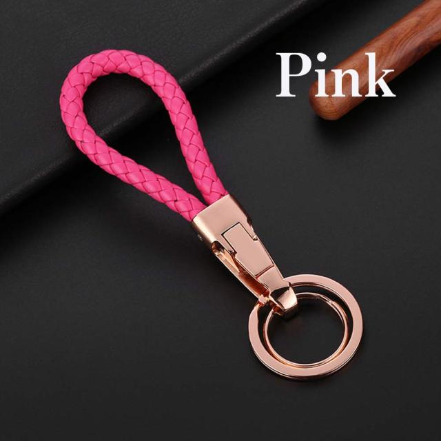 JOBONキーホルダーキーリングスマートキーダブルリングキーチェーン編み込み